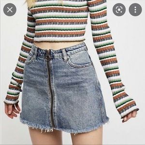 FreePeople Zip It Up Jean Skirt